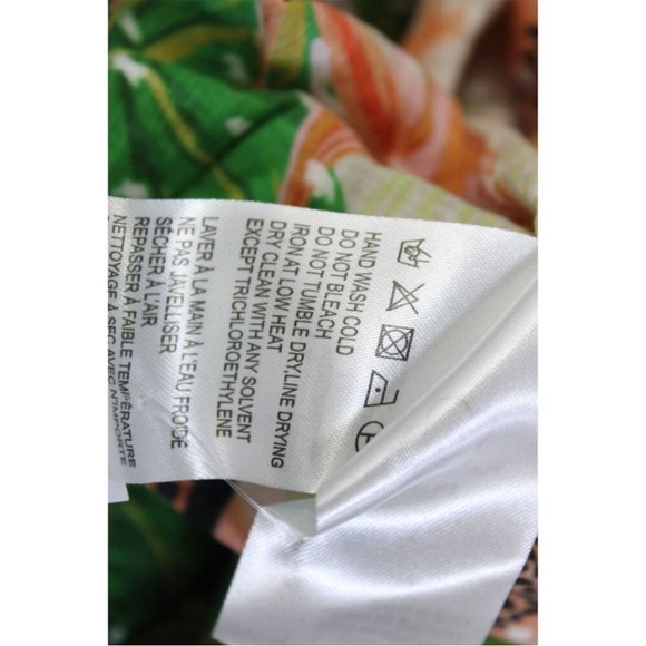 Farm Rio Womens Tropical Print Swiss Dot Blouse Multi Colored Size Extra Small - Picture 5 of 6